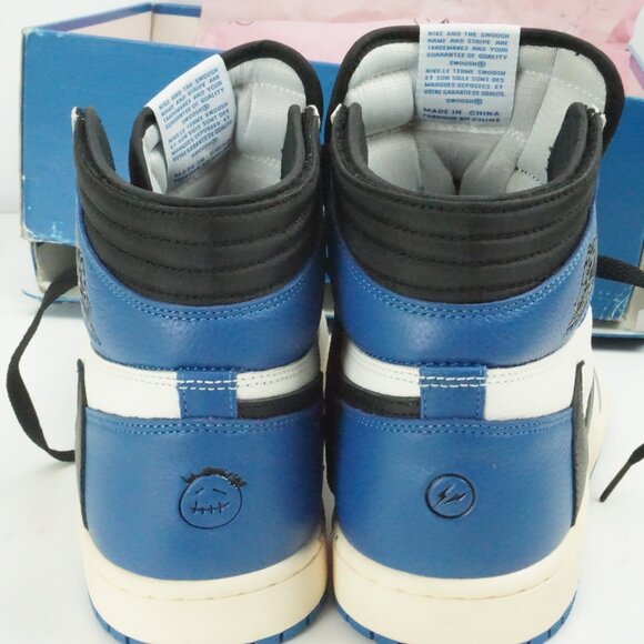 Nike Air Jordan 1 Blue White Travis Hiroshi Cactus Fragment High Shoes Sz 10.5 - Picture 6 of 13